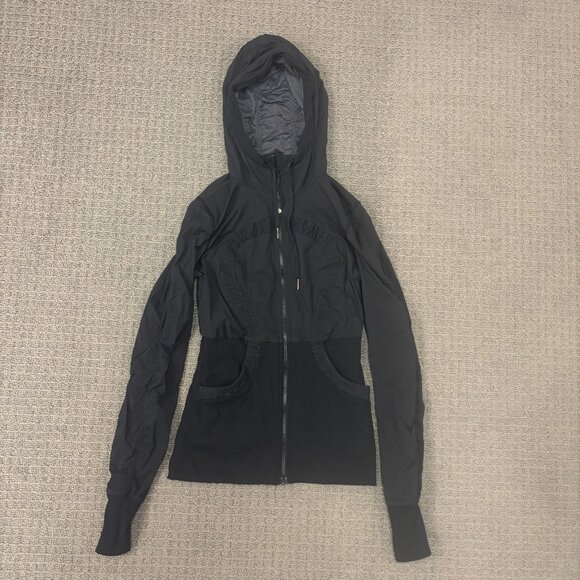Lululemon Dance Studio Jacket 4 Full Zip Ruched Reversible Mid Layer Hooded XS - Picture 1 of 11